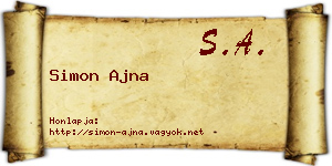 Simon Ajna névjegykártya